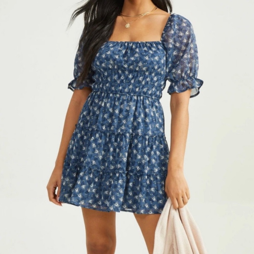Trixxi Navy Patterned Mini Dress